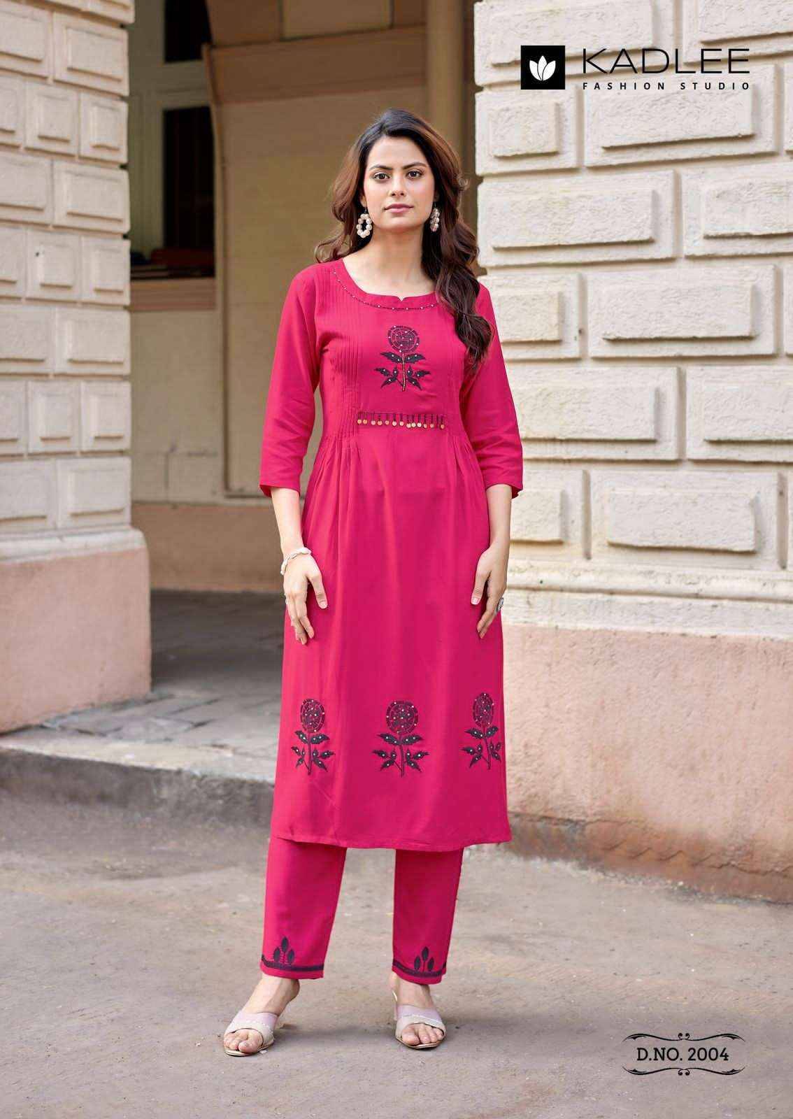 Fashion Queen By KADLEE 2001 To 2006 Series Designer Collection Rayon Co-ord Set At Wholesale Price